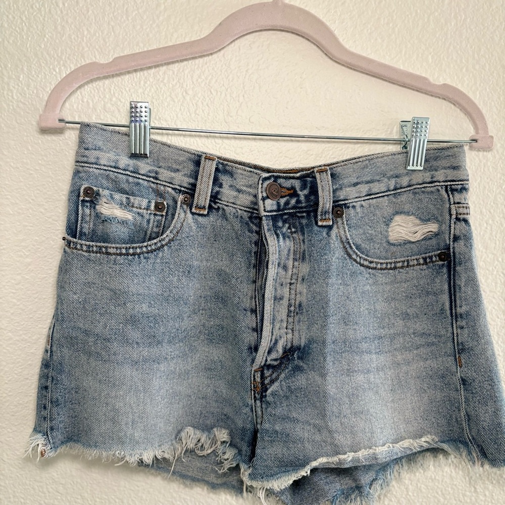 Distressed Denim Shorts